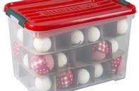 Curver - opbergbox - Kerstbox 35L transparant / rood