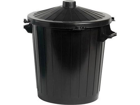 Zwarte afvalbak 80 liter met deksel